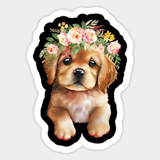 Labrador Flower Crown Sticker